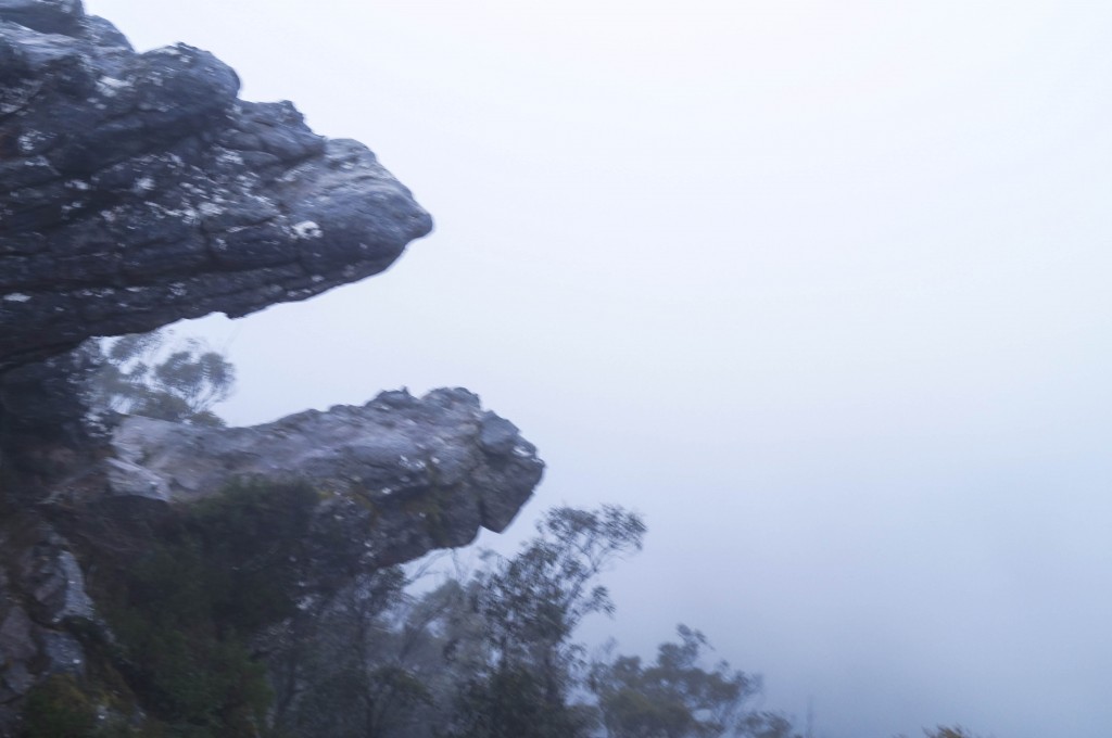 sunrise in the grampians looking down the mountains