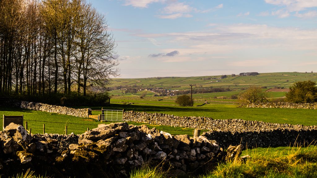 Traditional english stone walls derbyshire