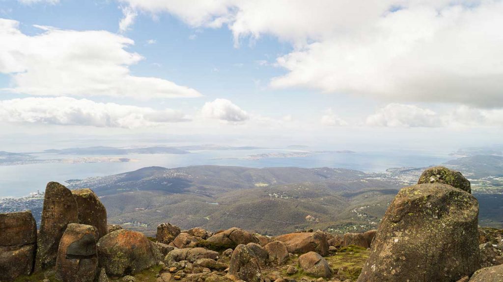 View from the summit of Mount Wellington